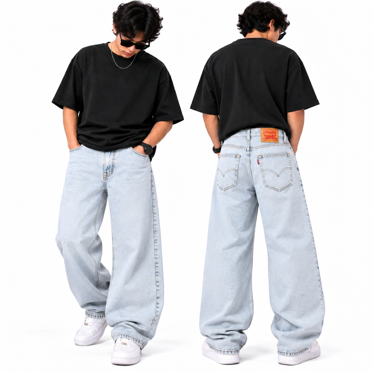ChatGPT Image Sep 12, 2026, 01_27_24 PM Men's Beggy Jeans -Light Wash - Image 1